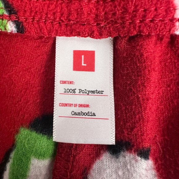 Penguin Print Red Fleece Pajama Pants Size Large Christmas Sleepwear Target - Picture 3 of 4